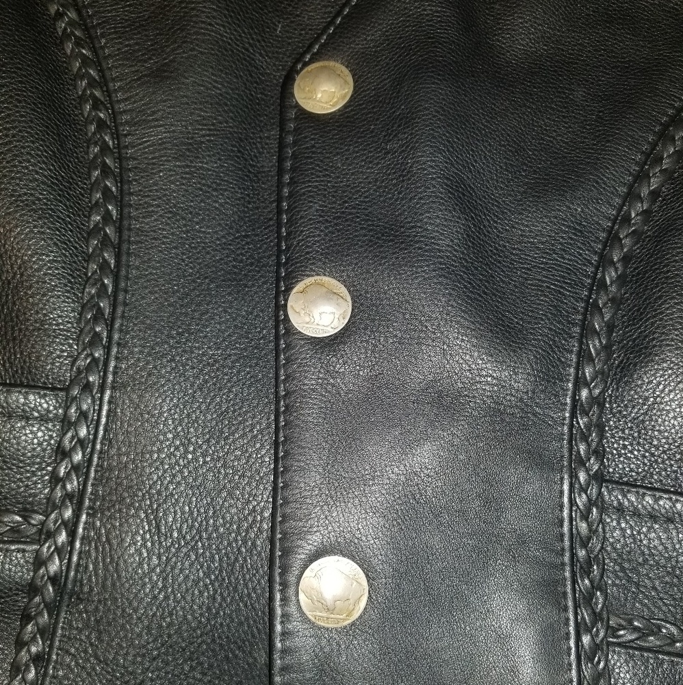Mens leather Motorcycle Vest - Picture 2 of 8